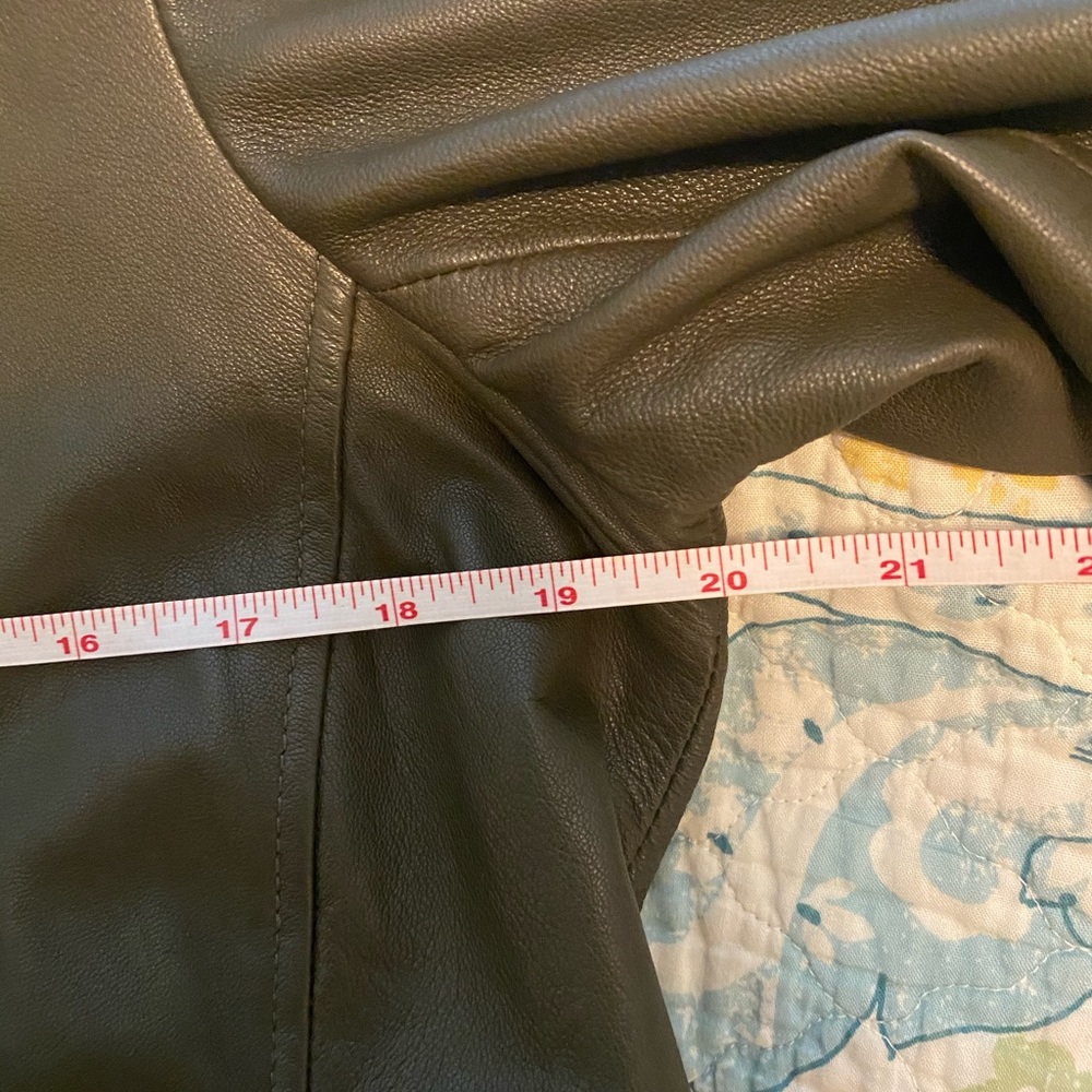 Olive Green Helmut Lang Leather Jacket, large - Picture 12 of 12